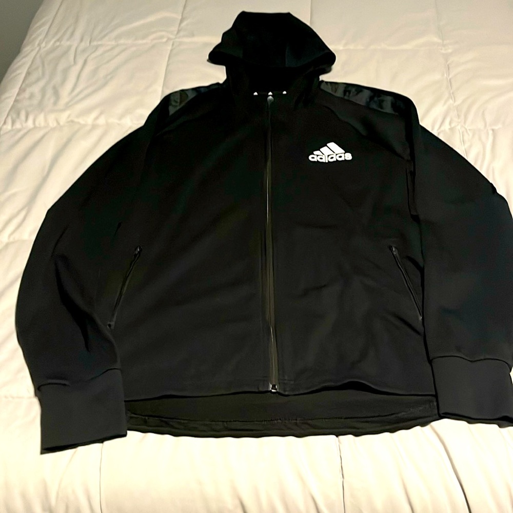 Adidas XL Black Zip-Up Hoodie unisexx